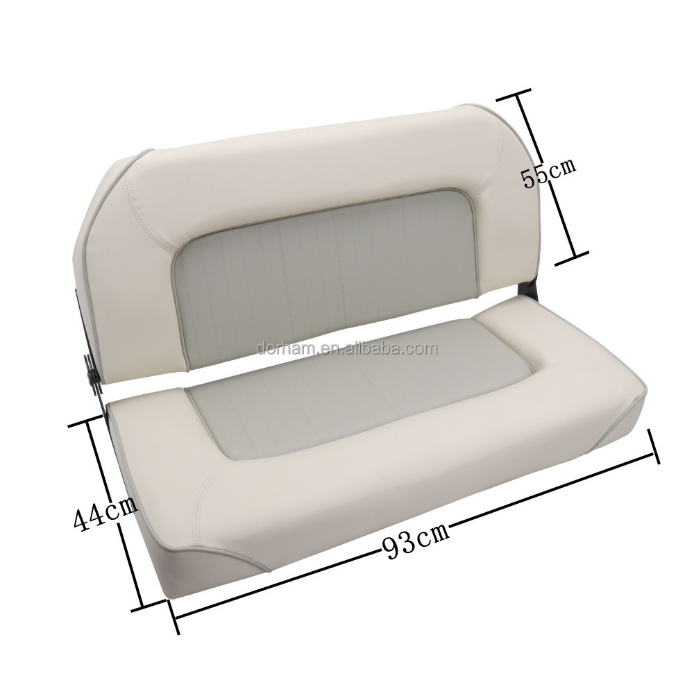 Fishing Boat Seat - マリンダブル折りたたみ式ベンチシート、ローバック、高密度クッション、折りたたみ式ボートチェア、ヨット、船舶、釣り船用カスタムシート