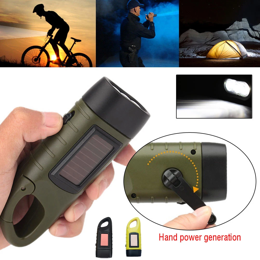 Fishing Boat Navigation Light - LED懐中電灯 ハンドクランク ソーラー充電式 サバイバルギア 自己発電式充電トーチ ダイナモ
